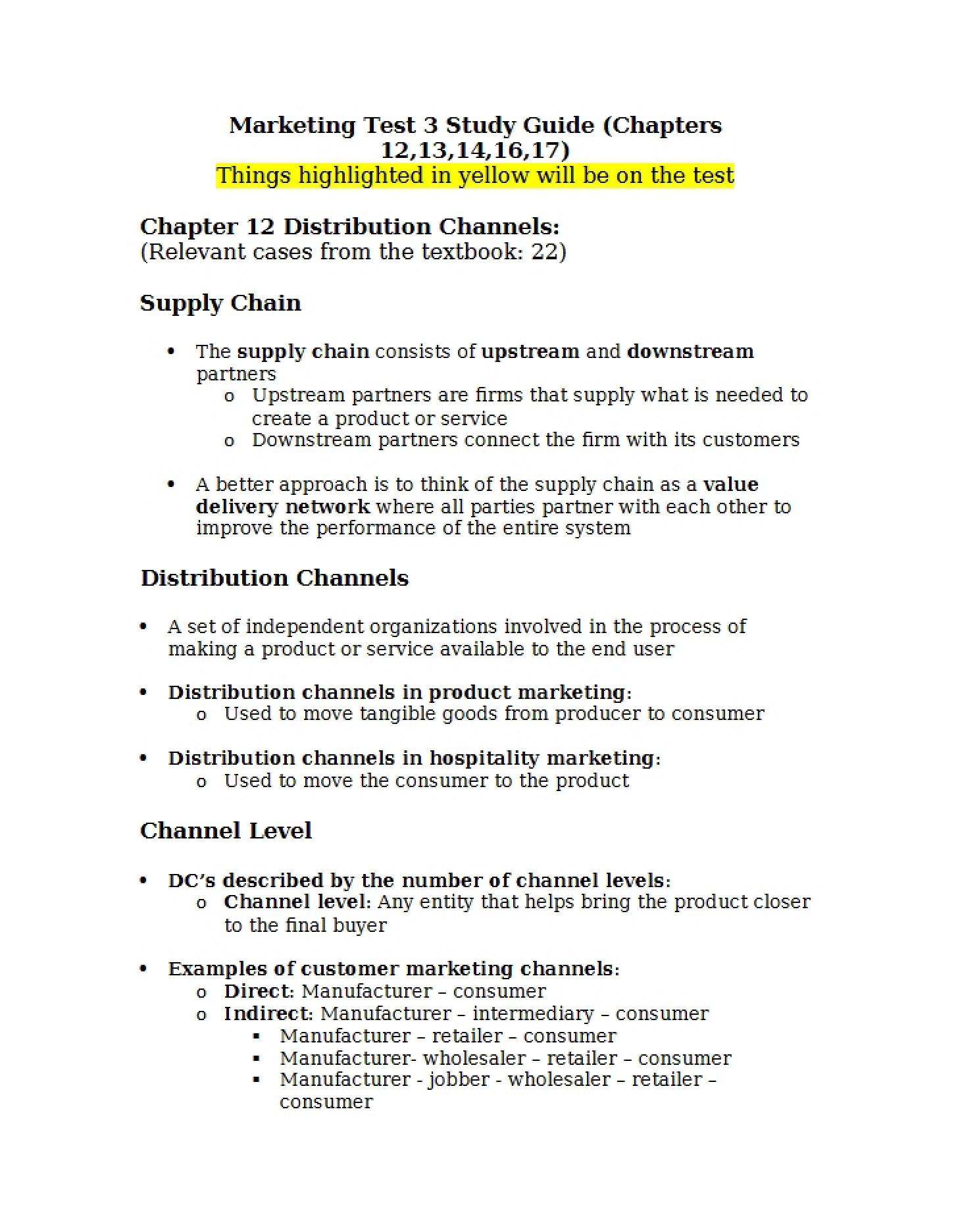 Marketing Distribution Networks