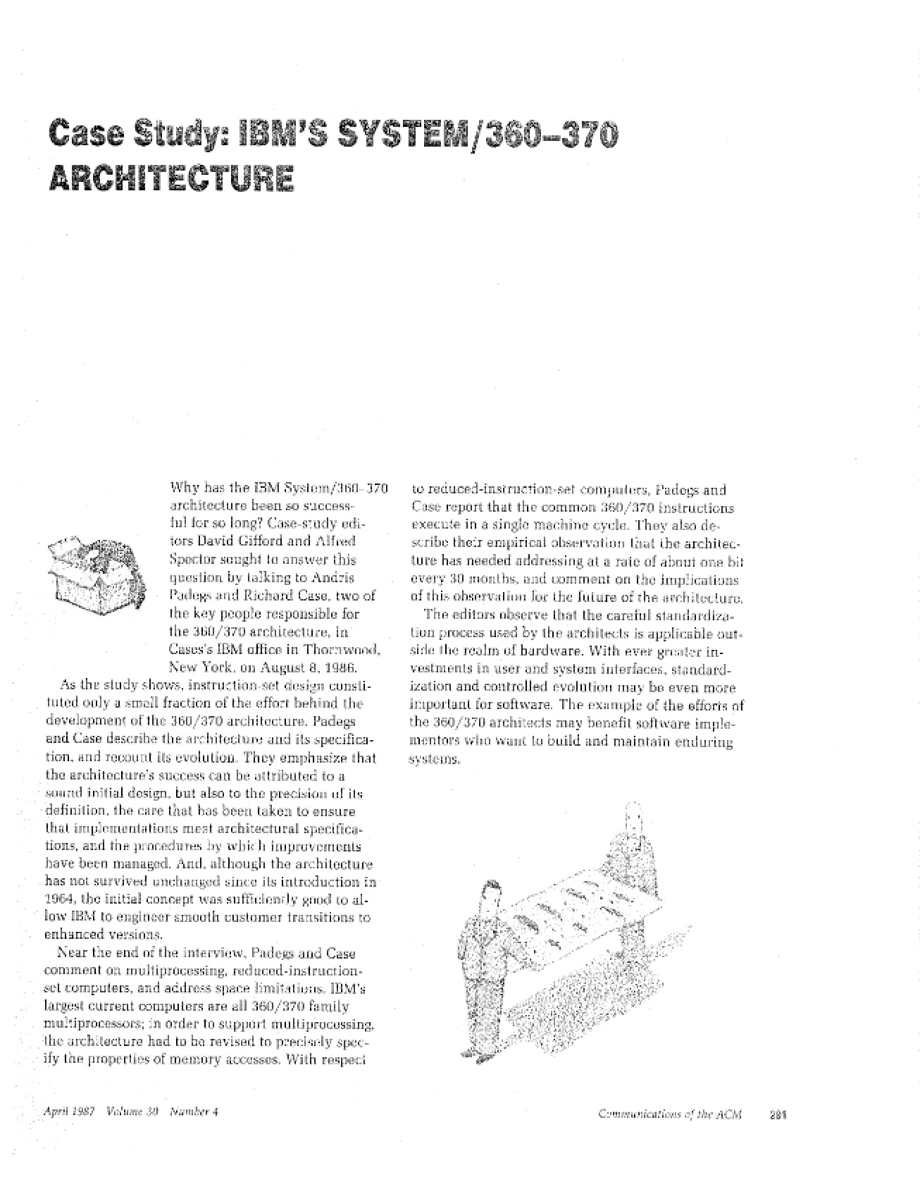 Case Study of the IBM 360-370 (ACM-87)
