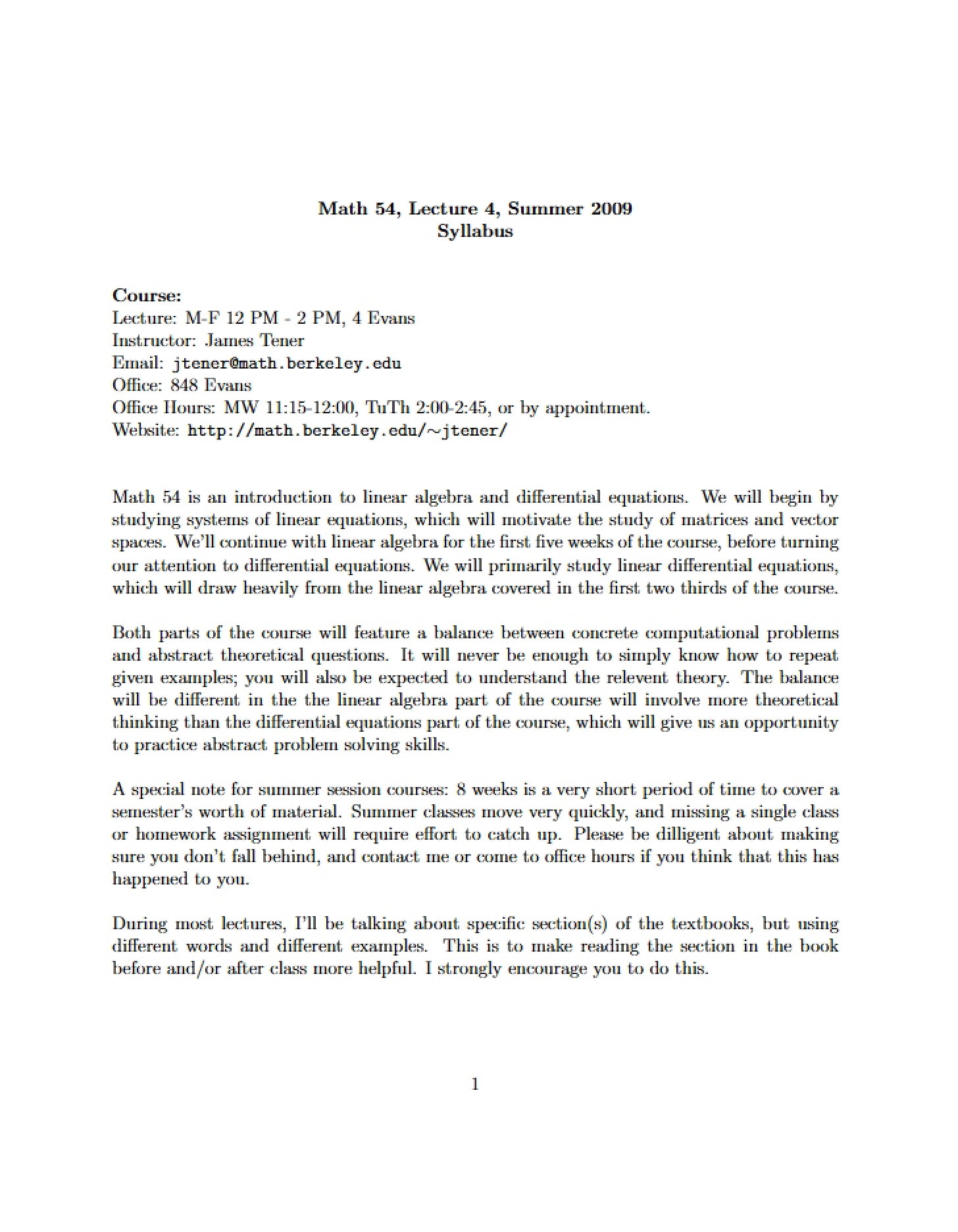 Course Syllabus