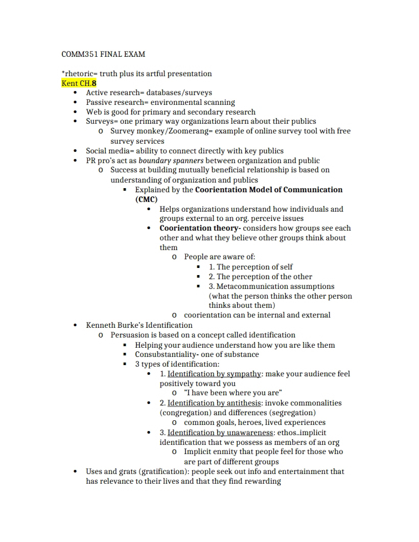 Techniques Final Exam
