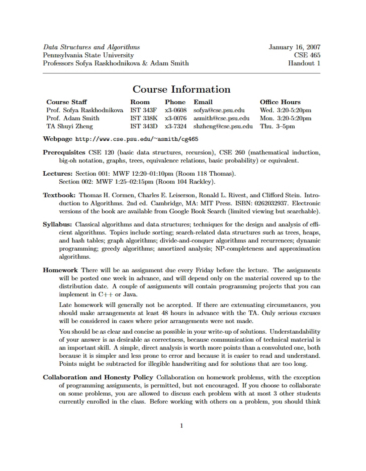 Course Overview and Information