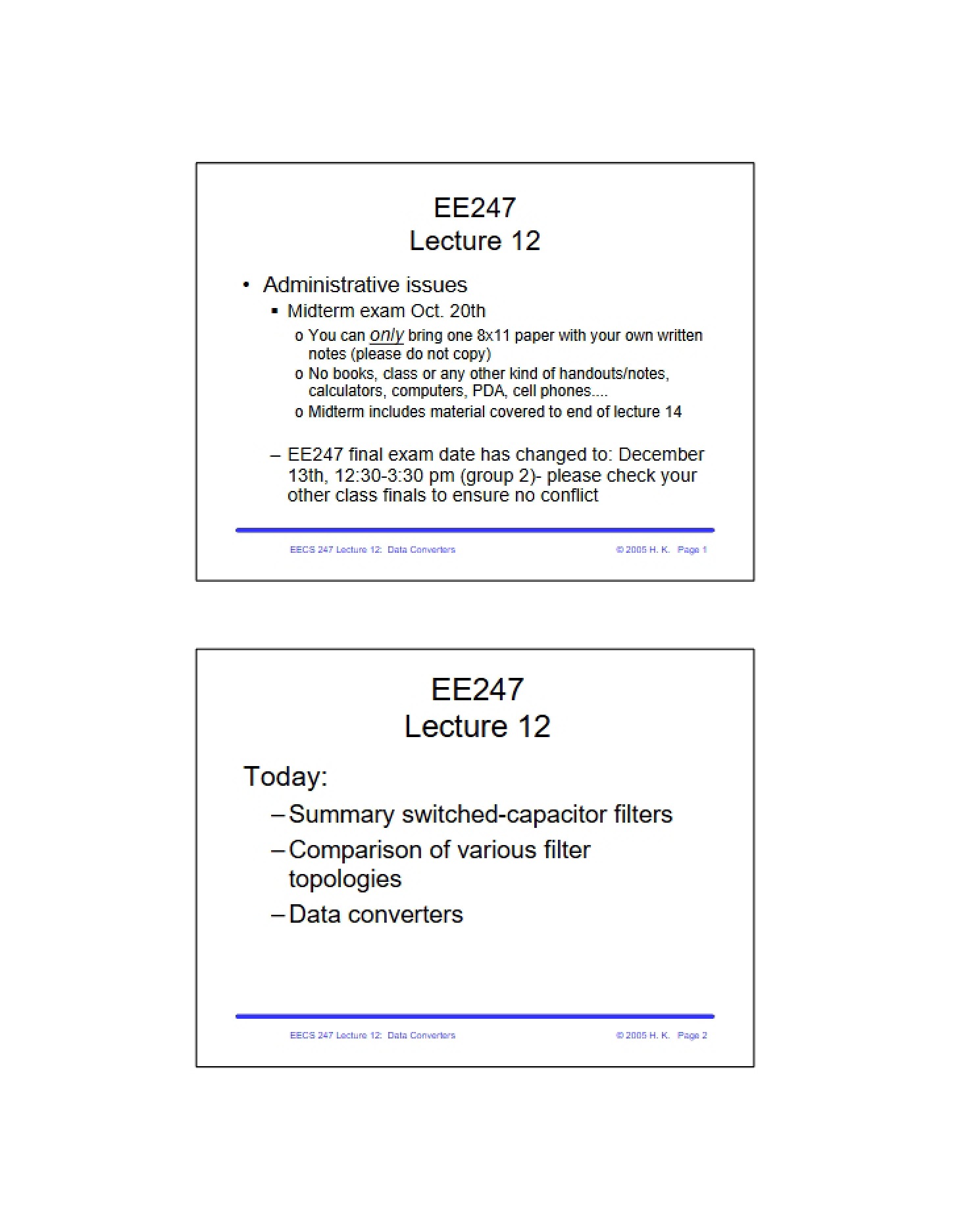 Lecture Twelve