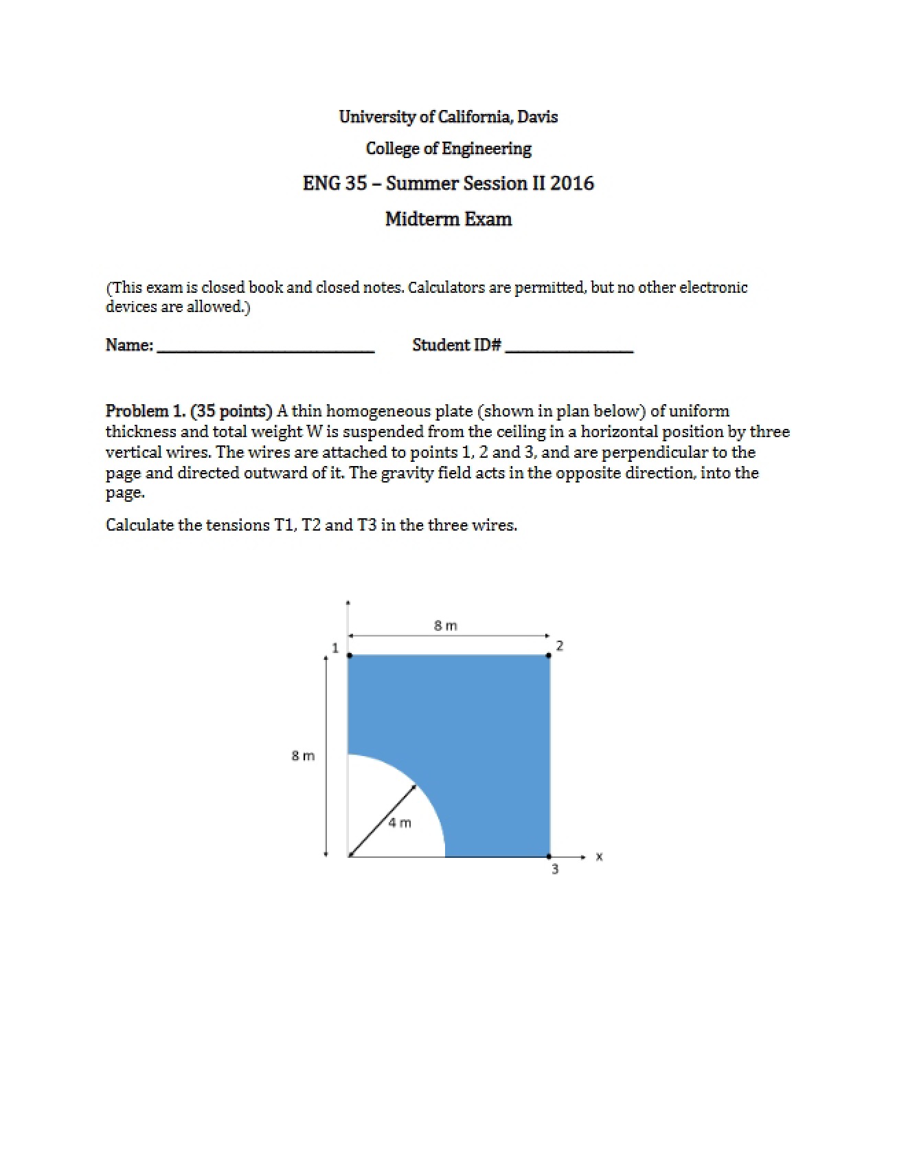 Midterm Examination for Circuits I