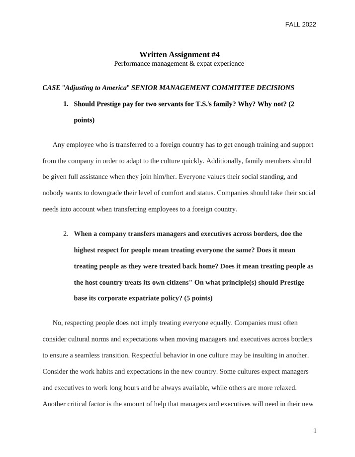 Assignment 4 - Management and Organizational Behavior