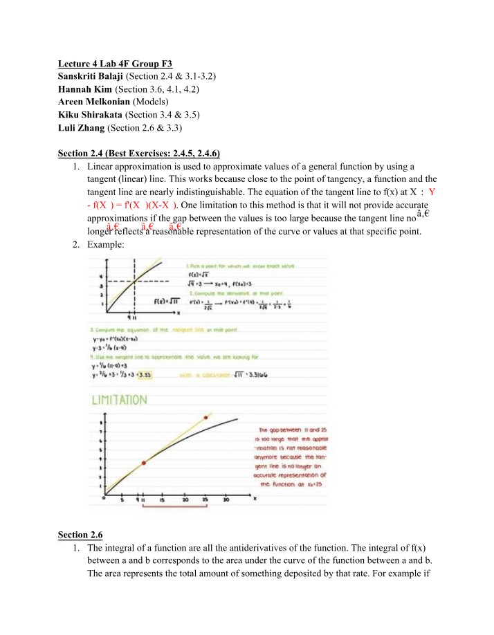 Linear Approximation and Integral Calculus