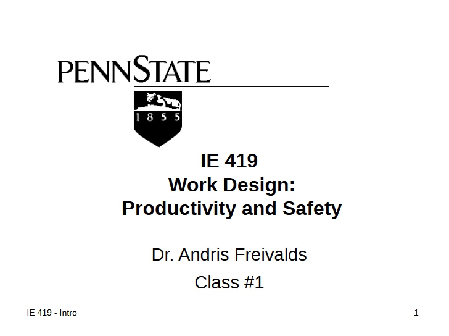 Work Safety and Productivity