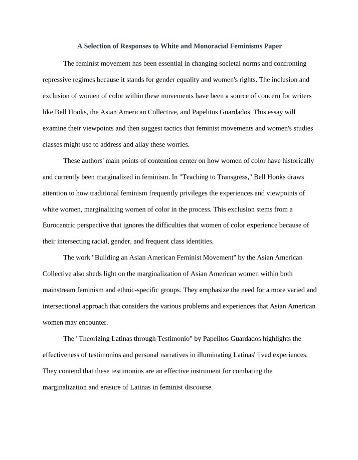 Bell Hooks' Views on Addressing Marginalization in Feminism
