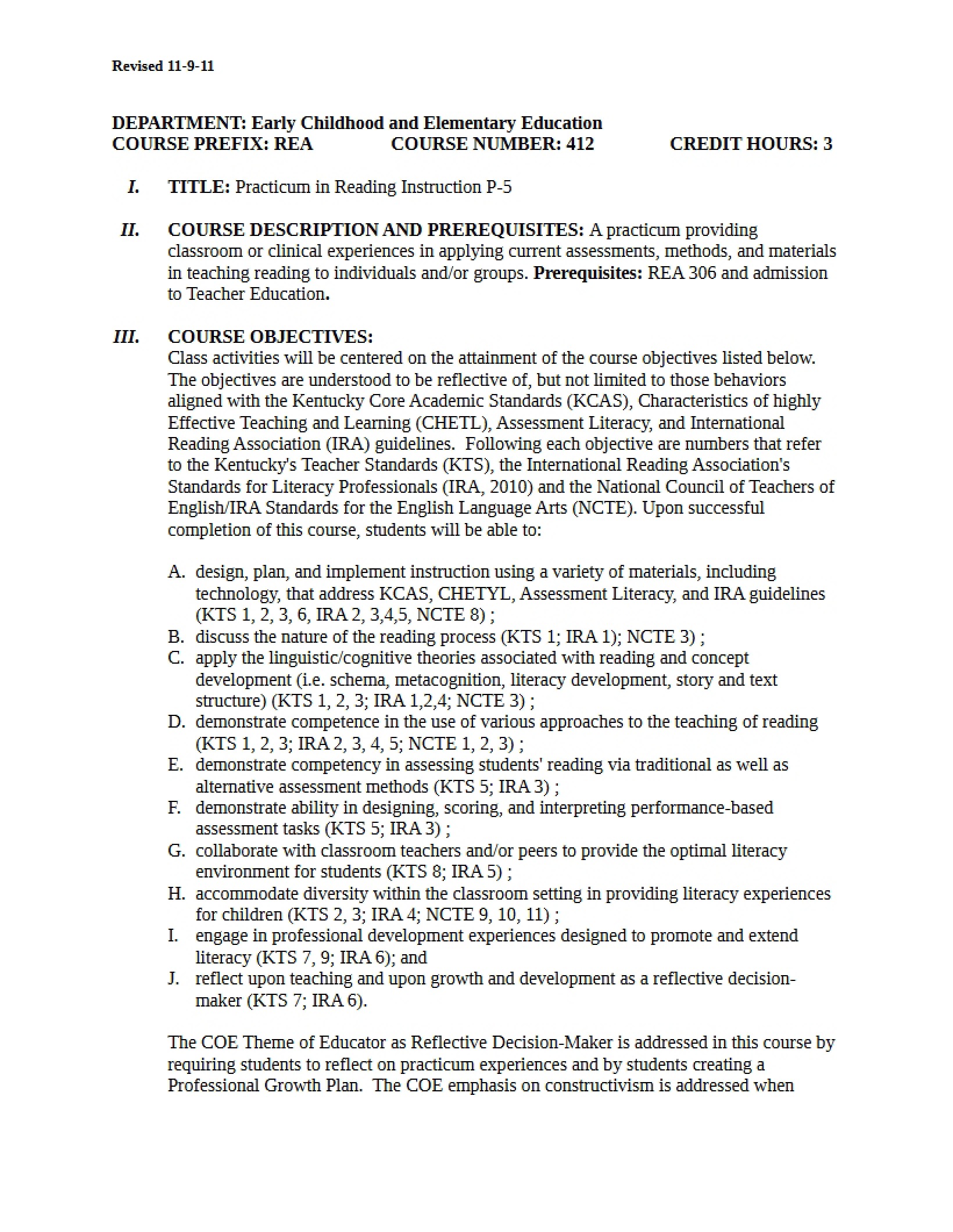 Syllabus - 3 Pages