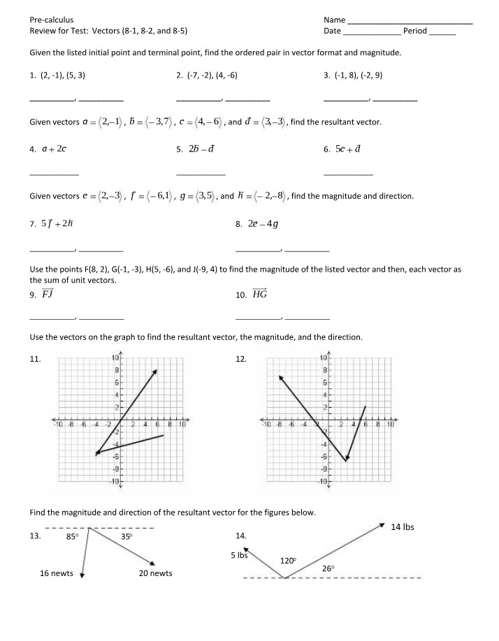 Vectors Test Review