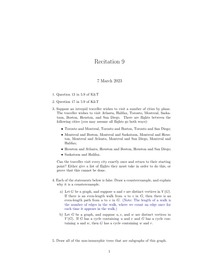 Worksheet for Recitation 9