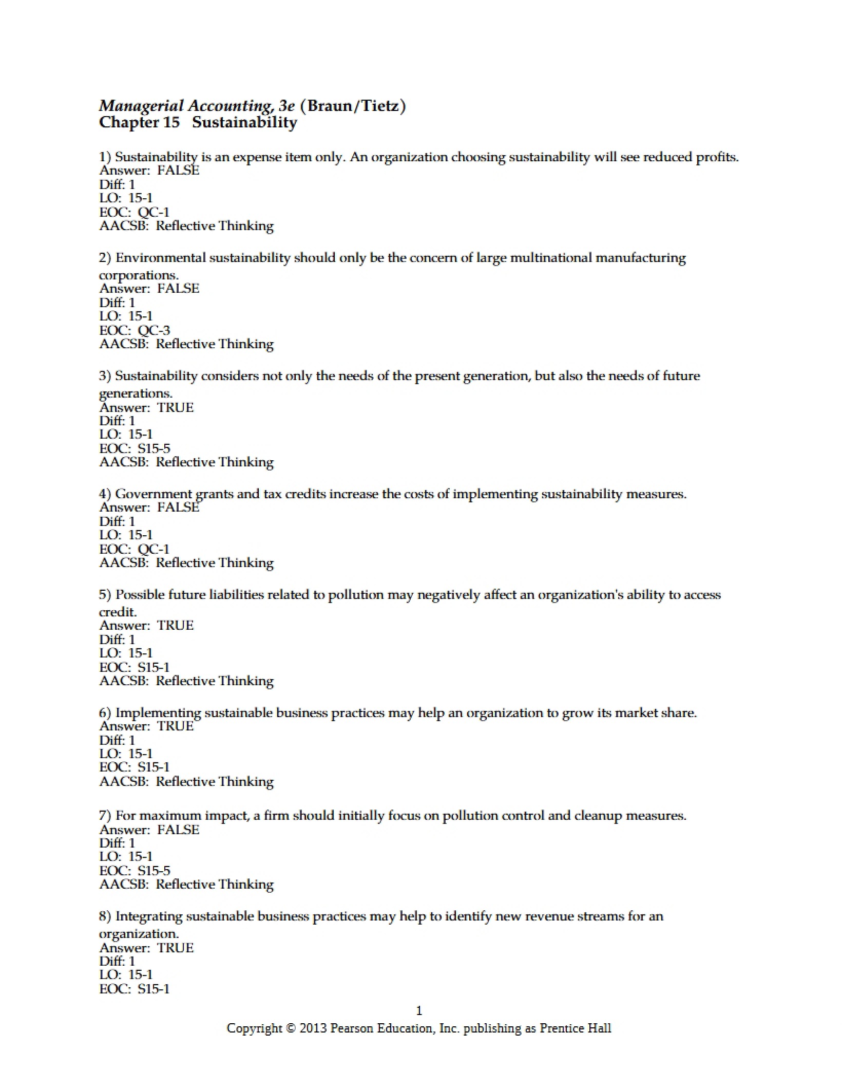 Sustainability Chapter 15
