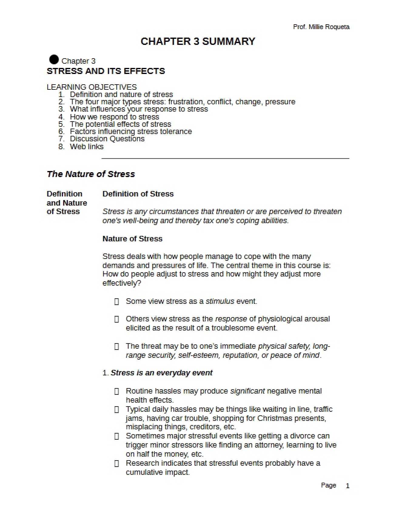 Effects of Stress