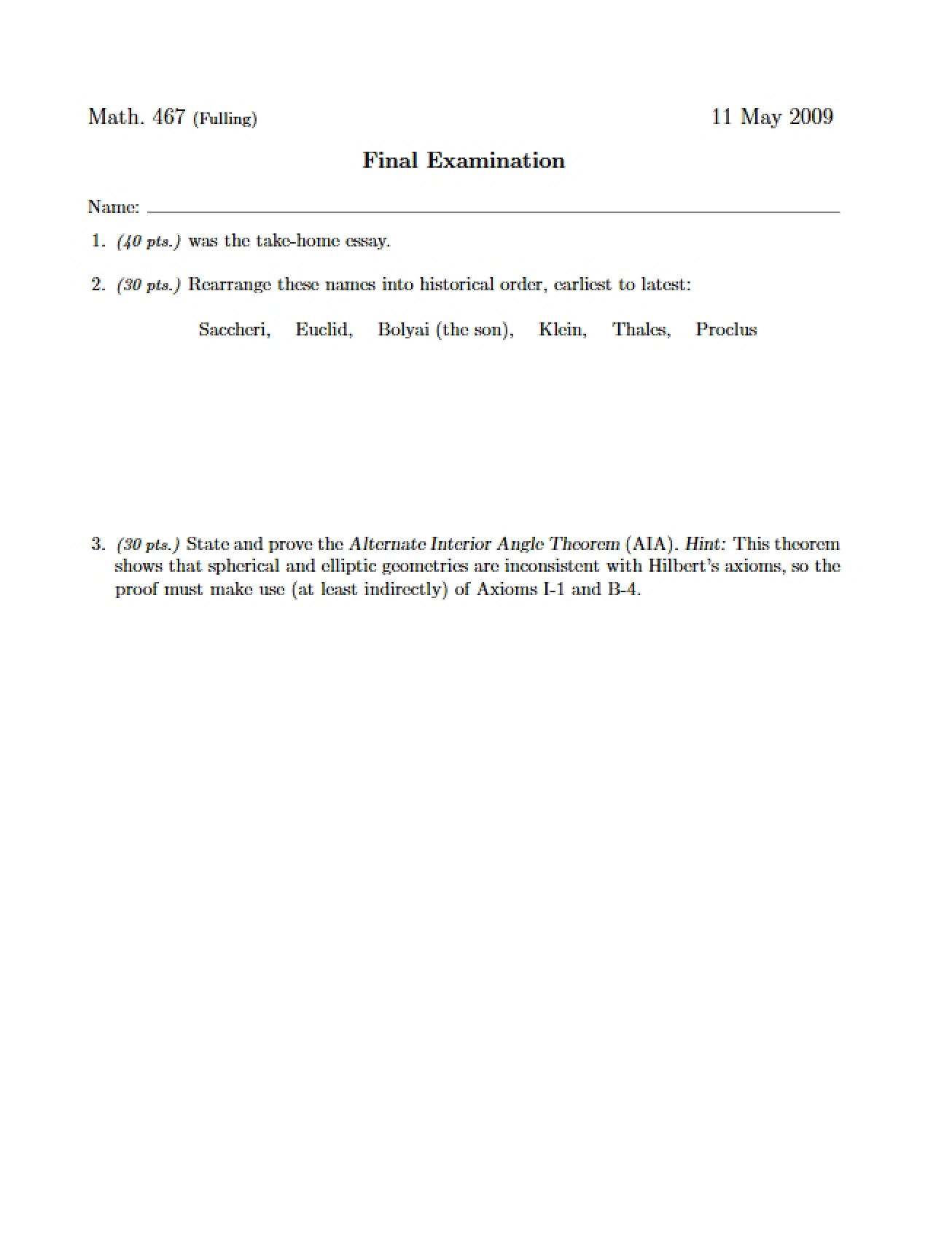Final Examination