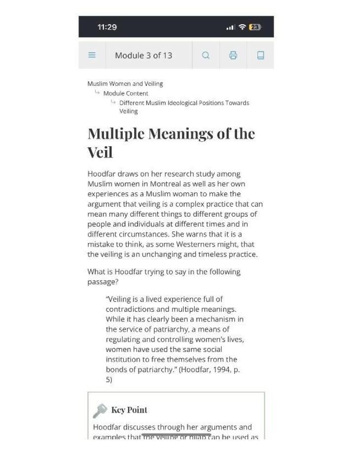 Veiling and Muslim Women