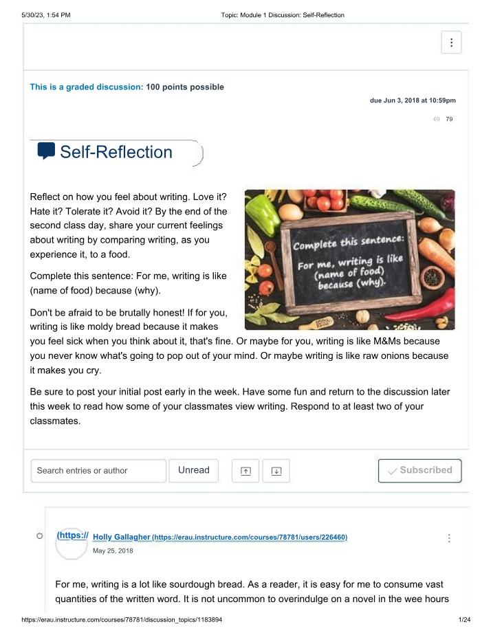 Self-Reflection - Module 1 Discussion
