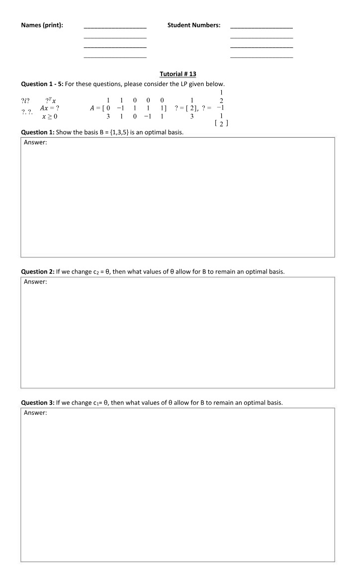 BUSI2204 - Tutorial 13
