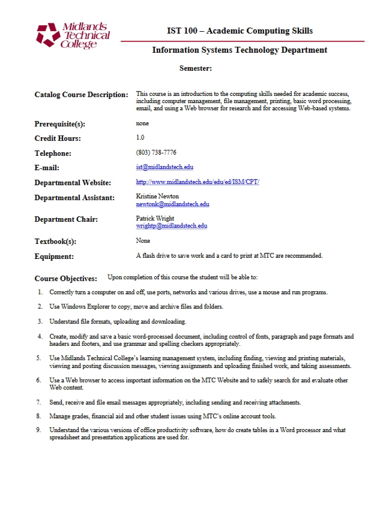 Skills in Academic Computing