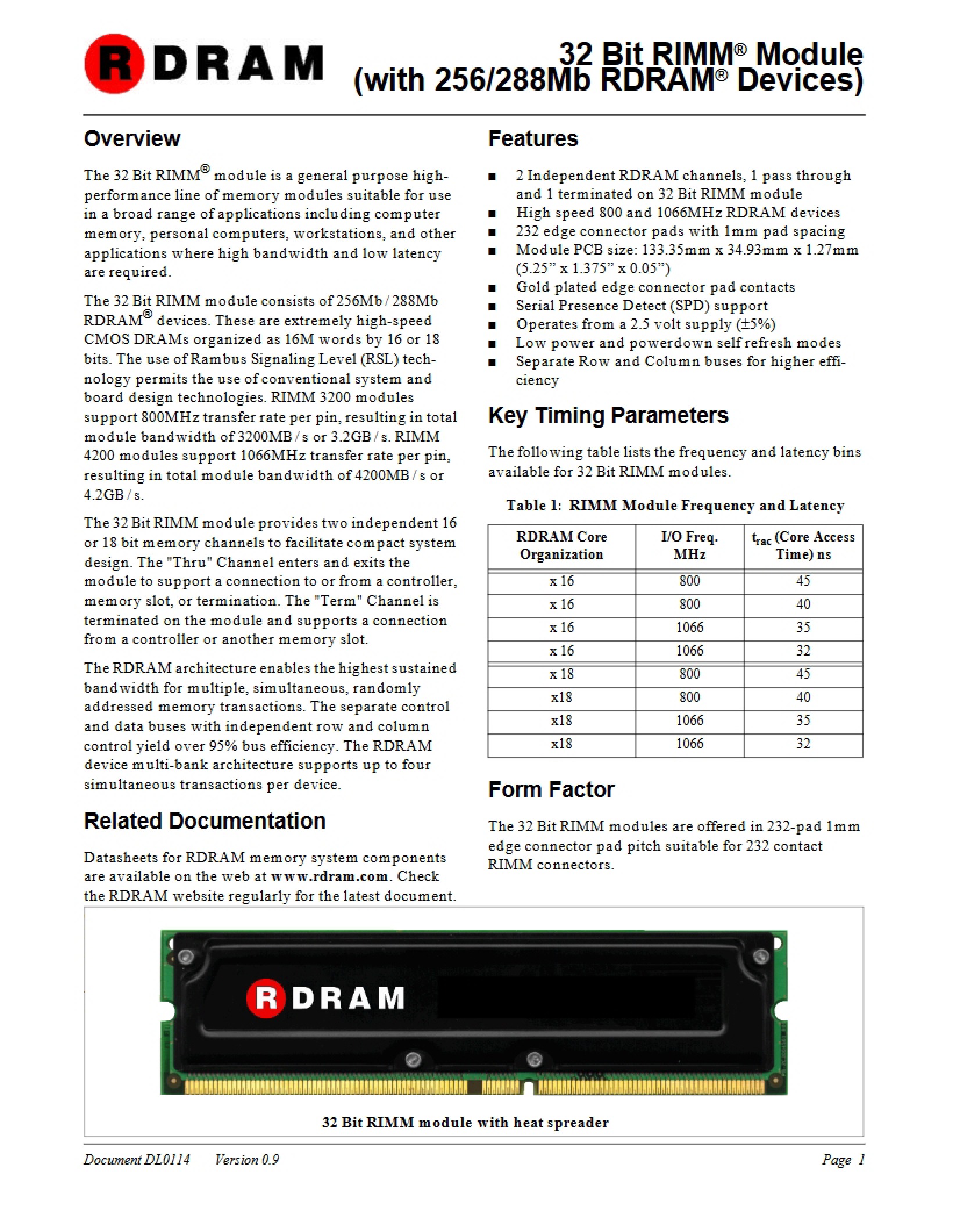 RIMM Module (32 Bit)