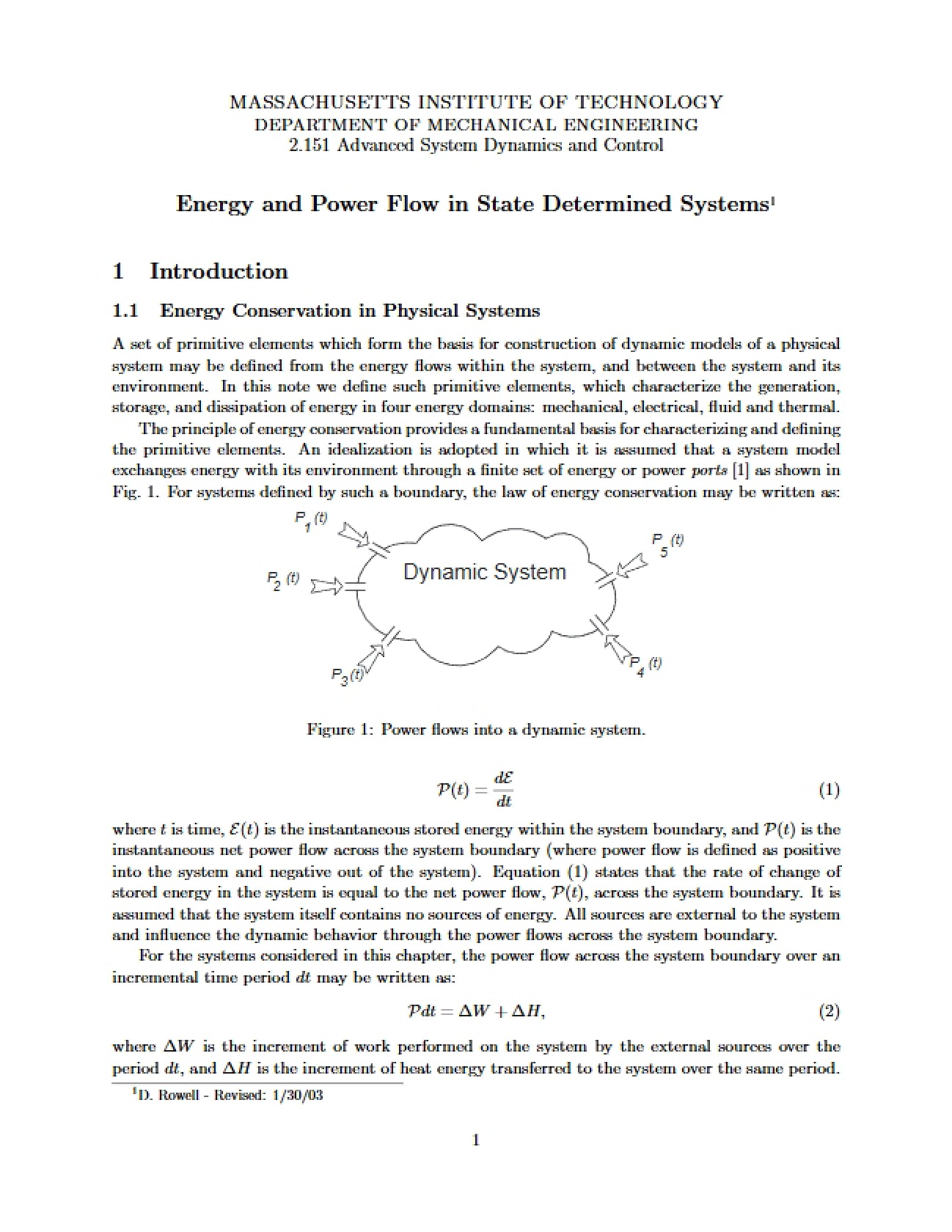 State Determined Systems Power and Energy Flow