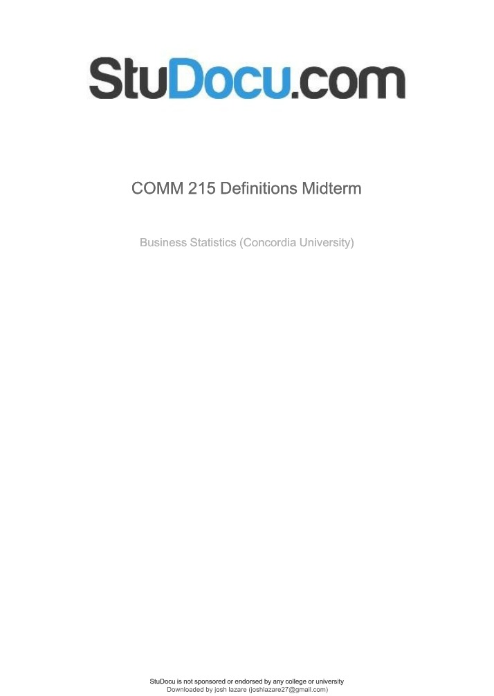 COMM215 - Definitions