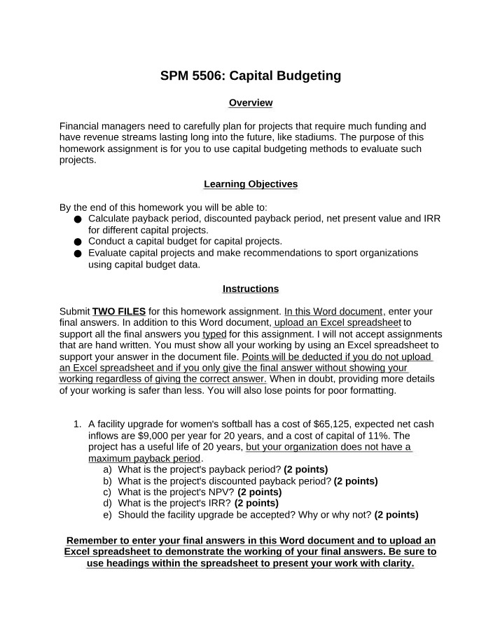 Capital Budgeting Methods for Long-Term Projects