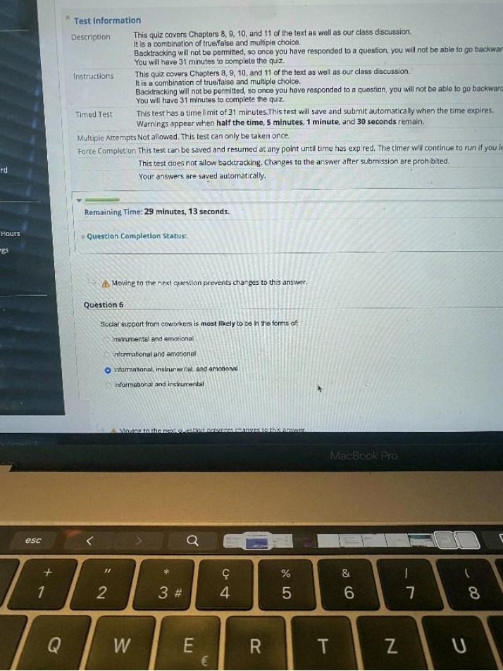 Chapters 8-11 Timed Quiz