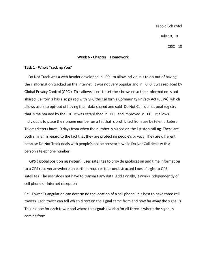 Protecting Privacy - Do Not Track Lab and Homework