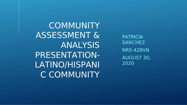 NRS428 Community Assessment