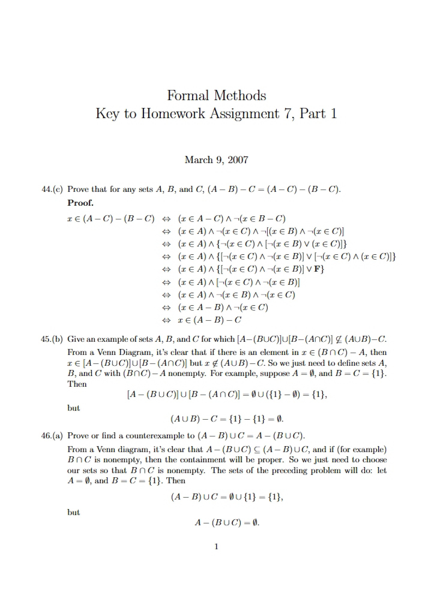 Assignment Seven MATH 300