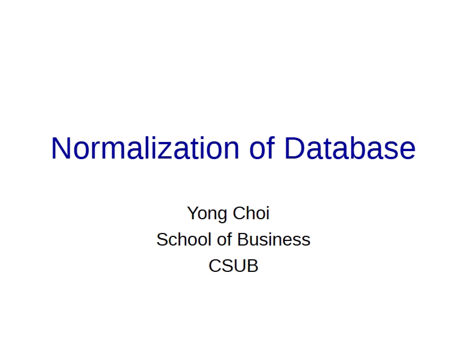 Database Normalization
