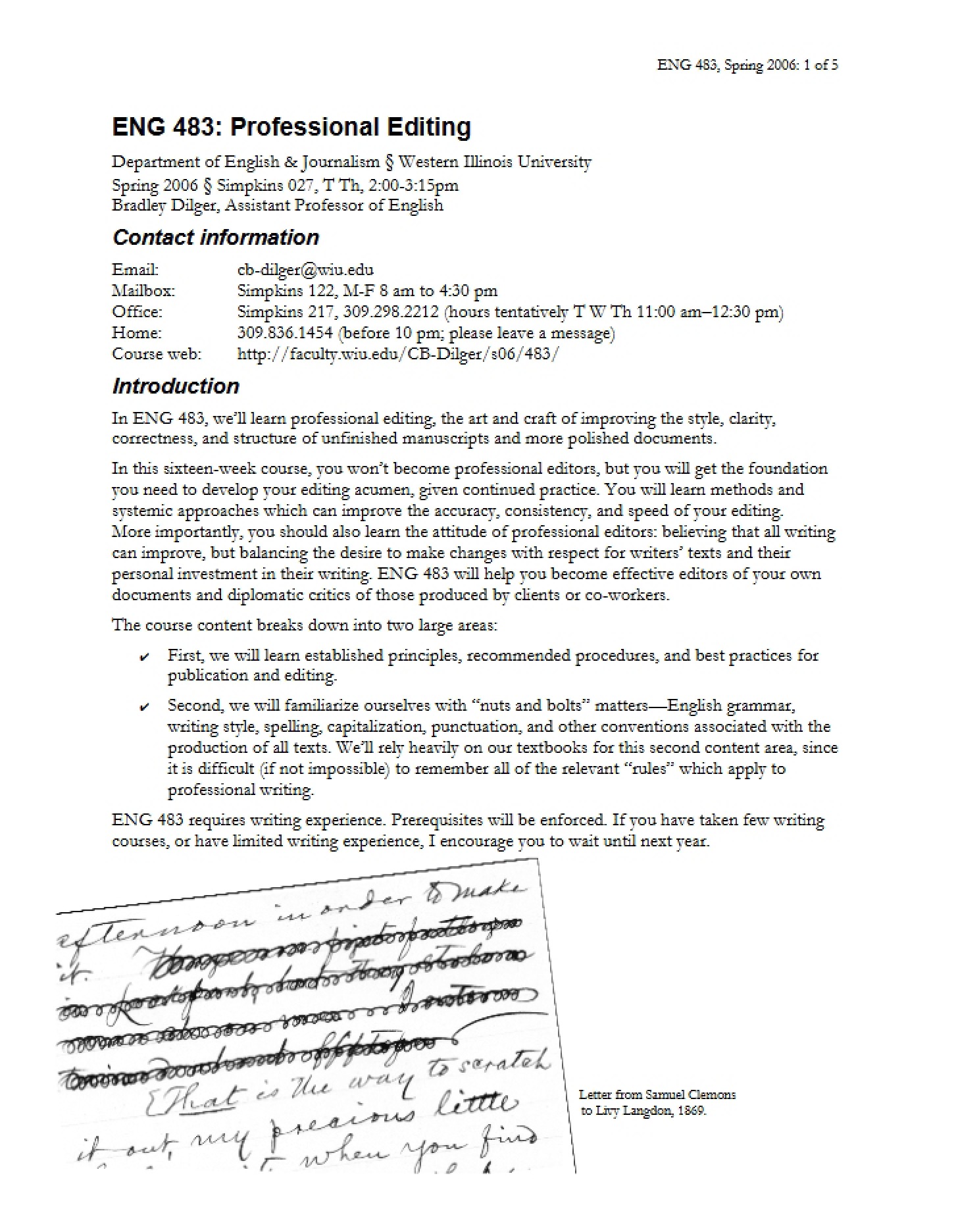 Course Syllabus