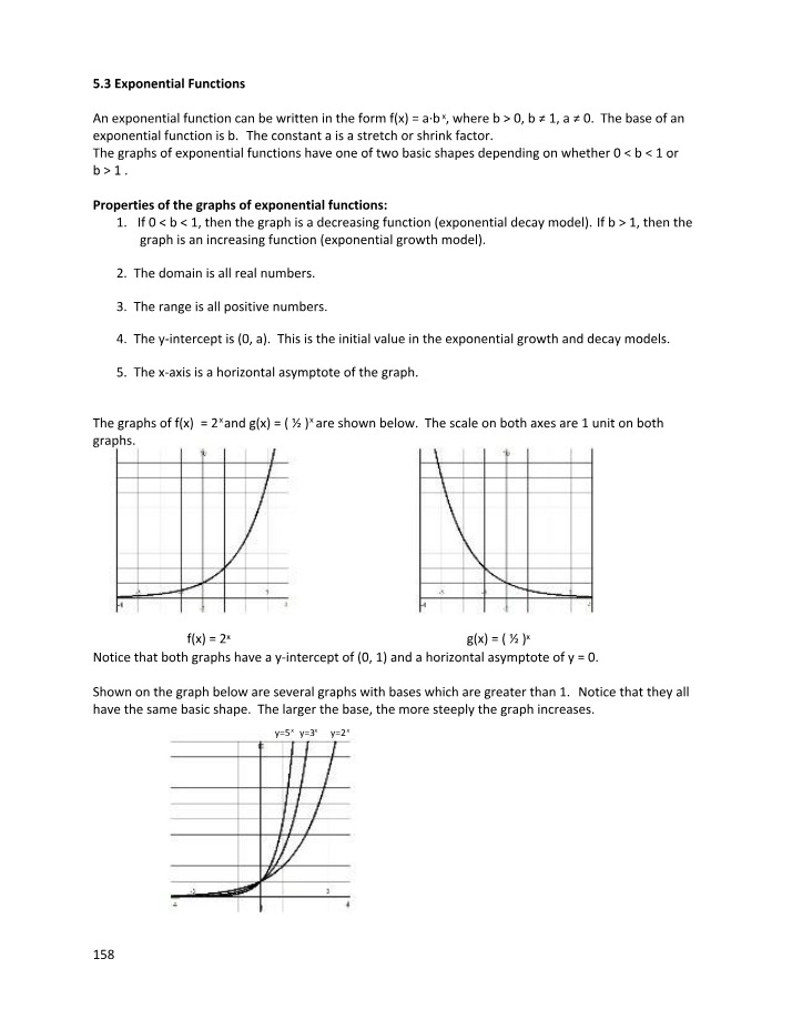 Notes on Exponential Functions
