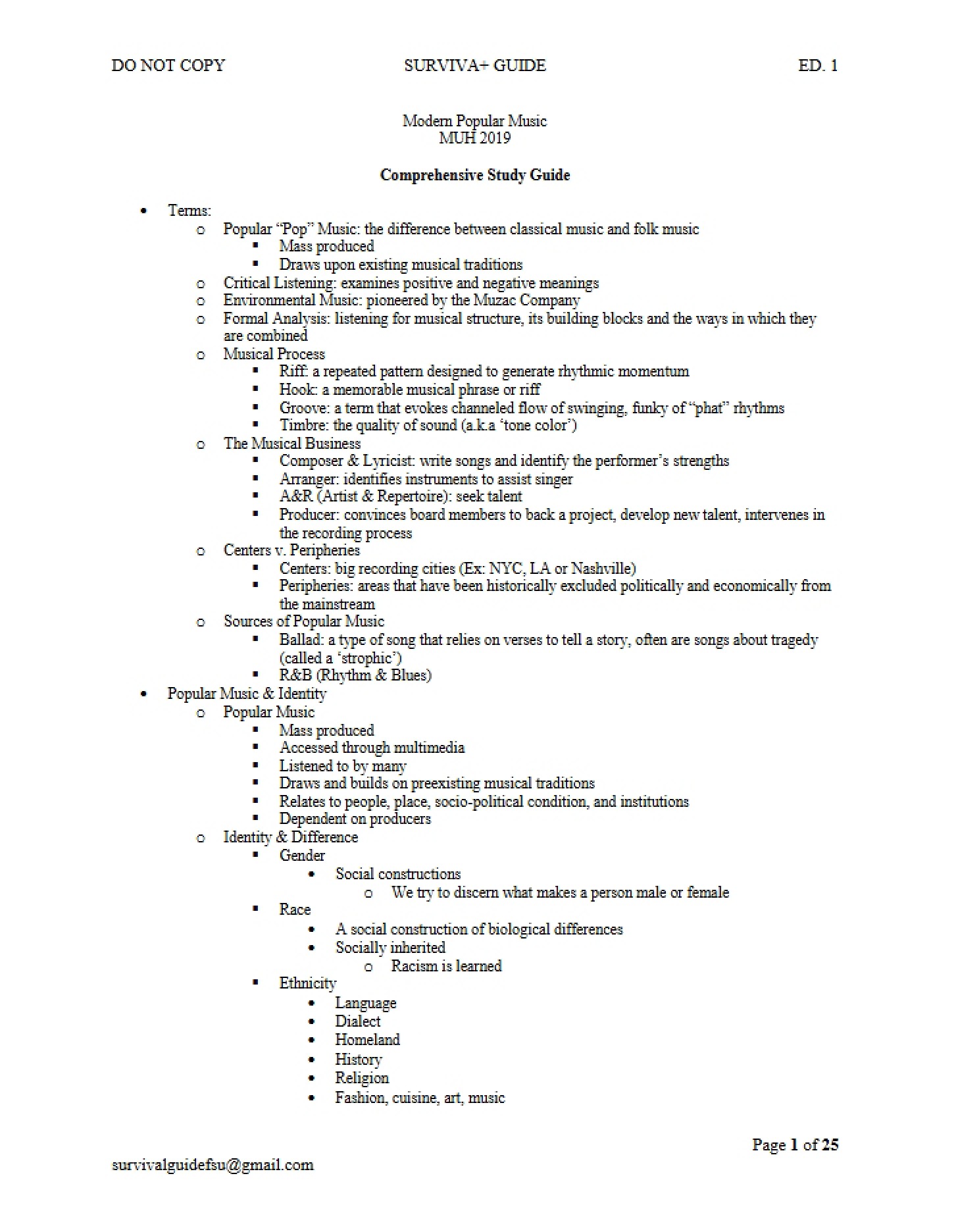 Study Guide Comprehensive