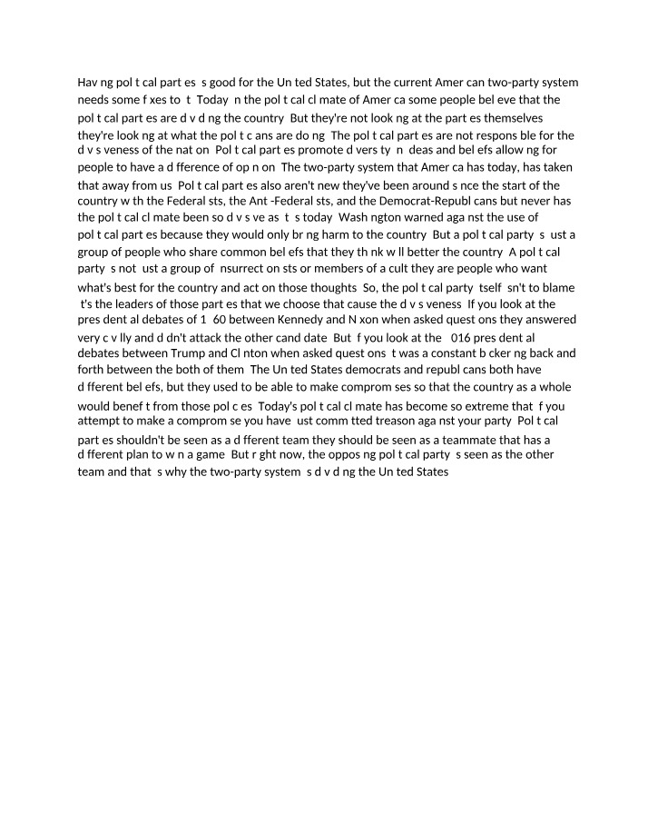 Personal Reflections on Political Parties