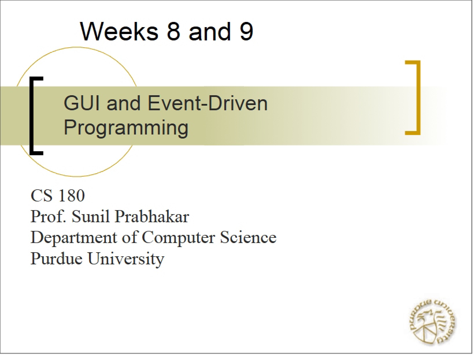 Event-Driven Programming and GUI