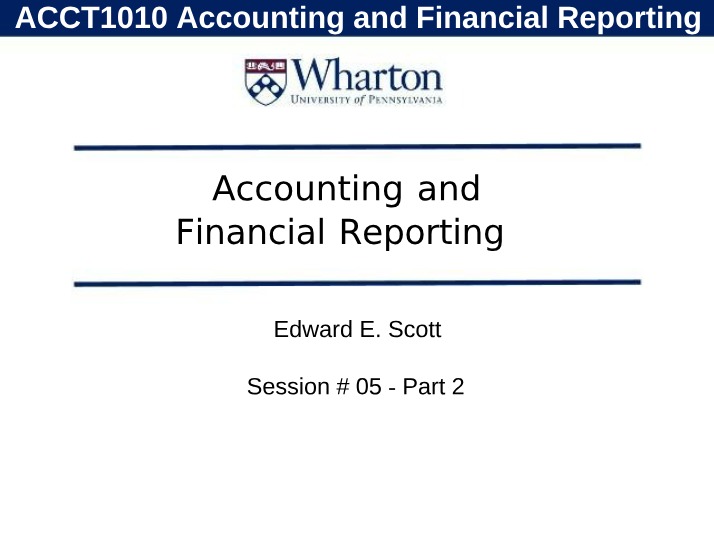 ACCT1010 Financial Accounting and Reporting