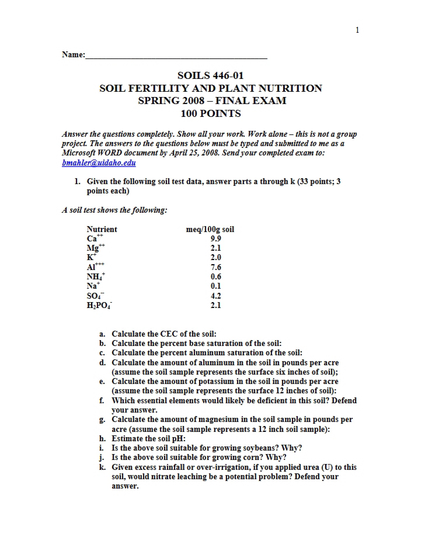 Examination Final