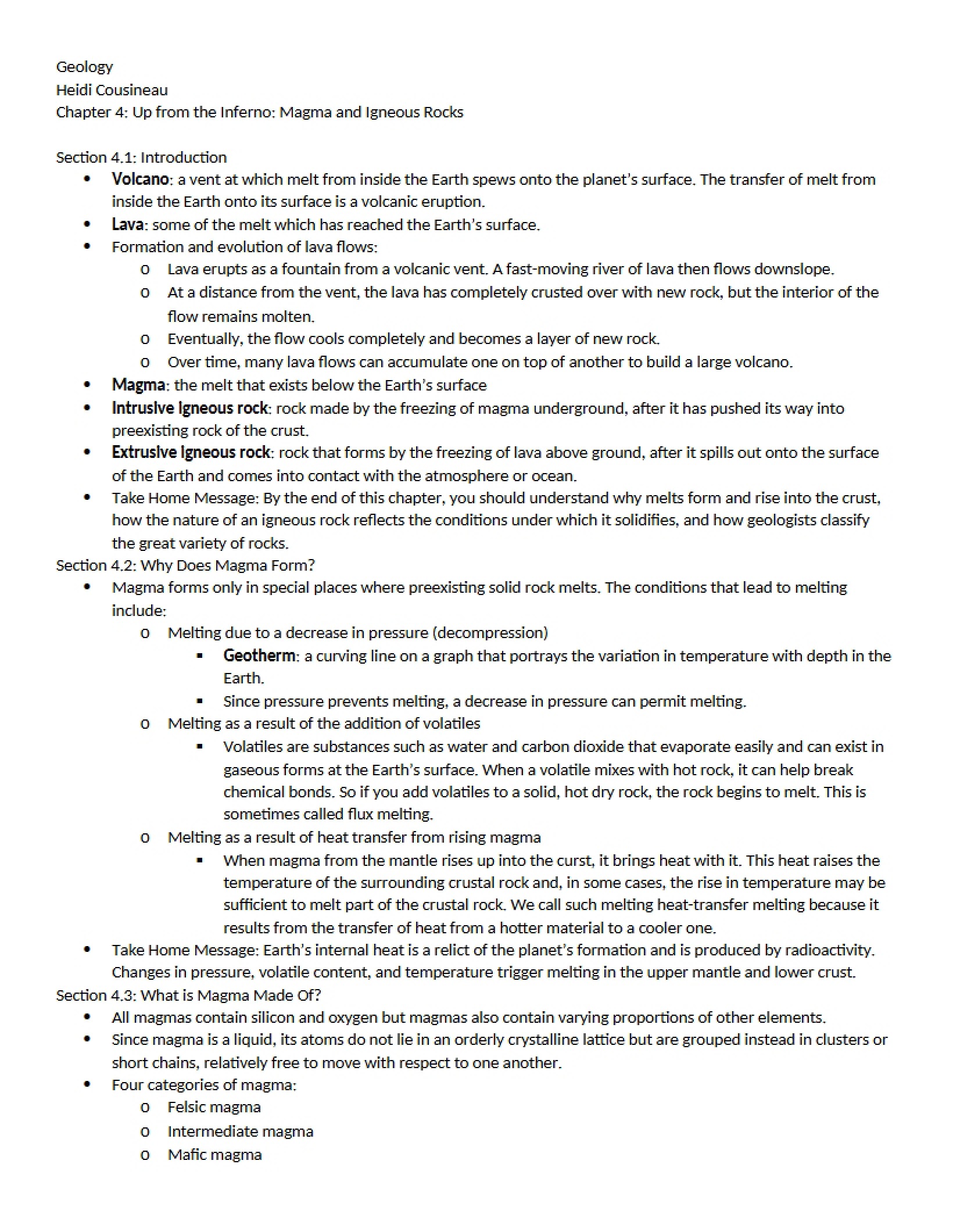 Geology Chapter Four