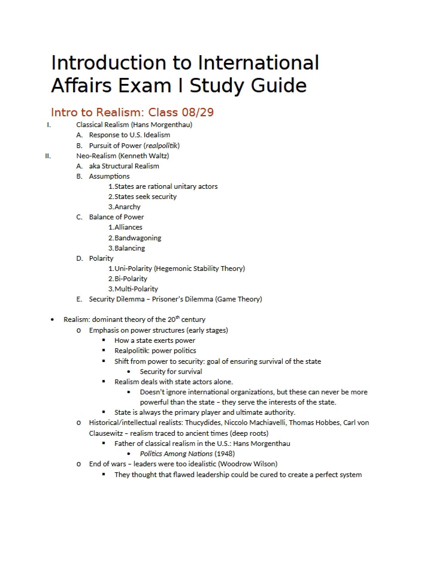 Exam 1 Guide