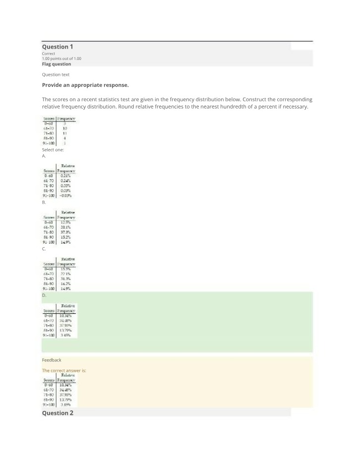 Relative Frequency Distribution and Stemplot Construction