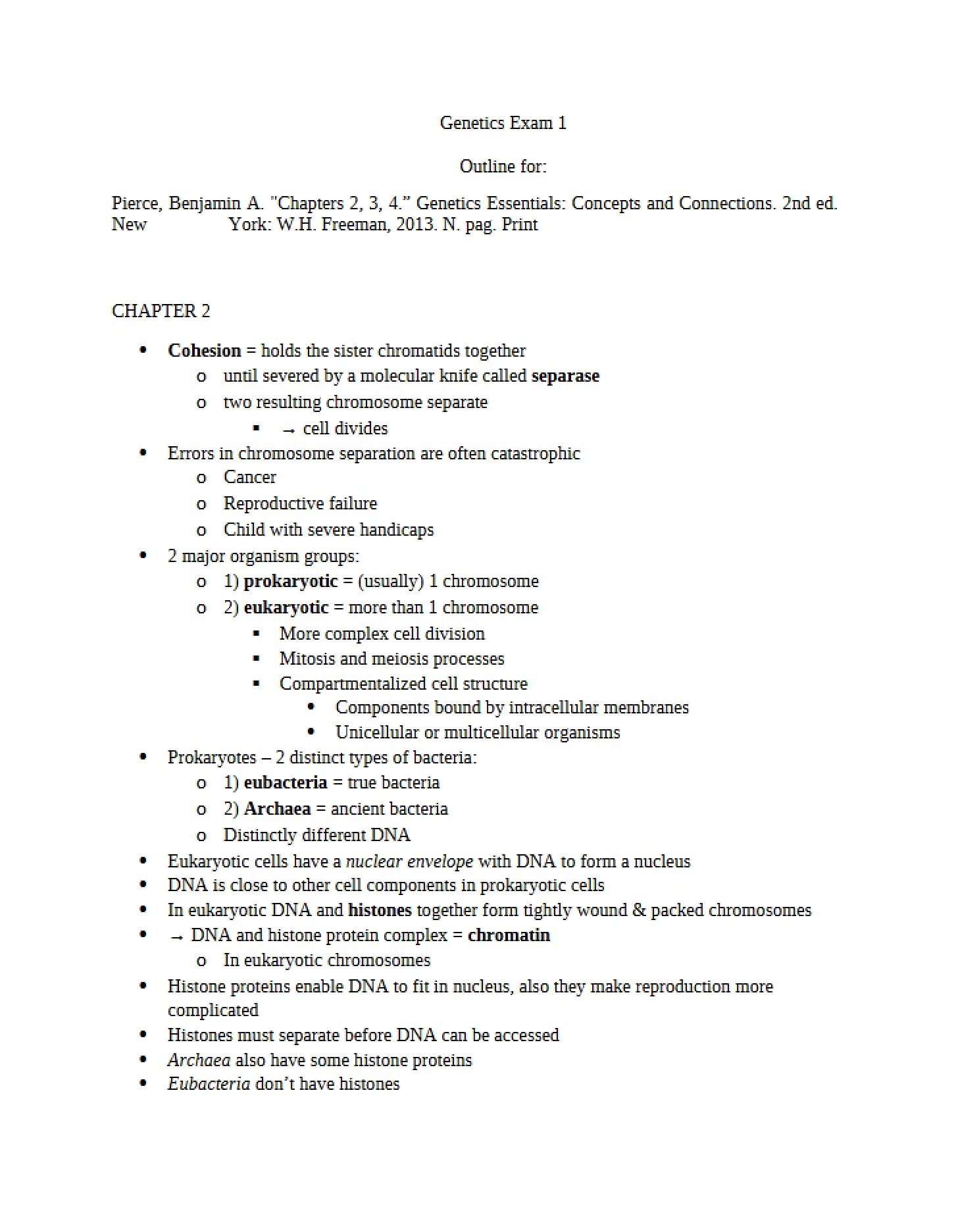 First Genetics Examination
