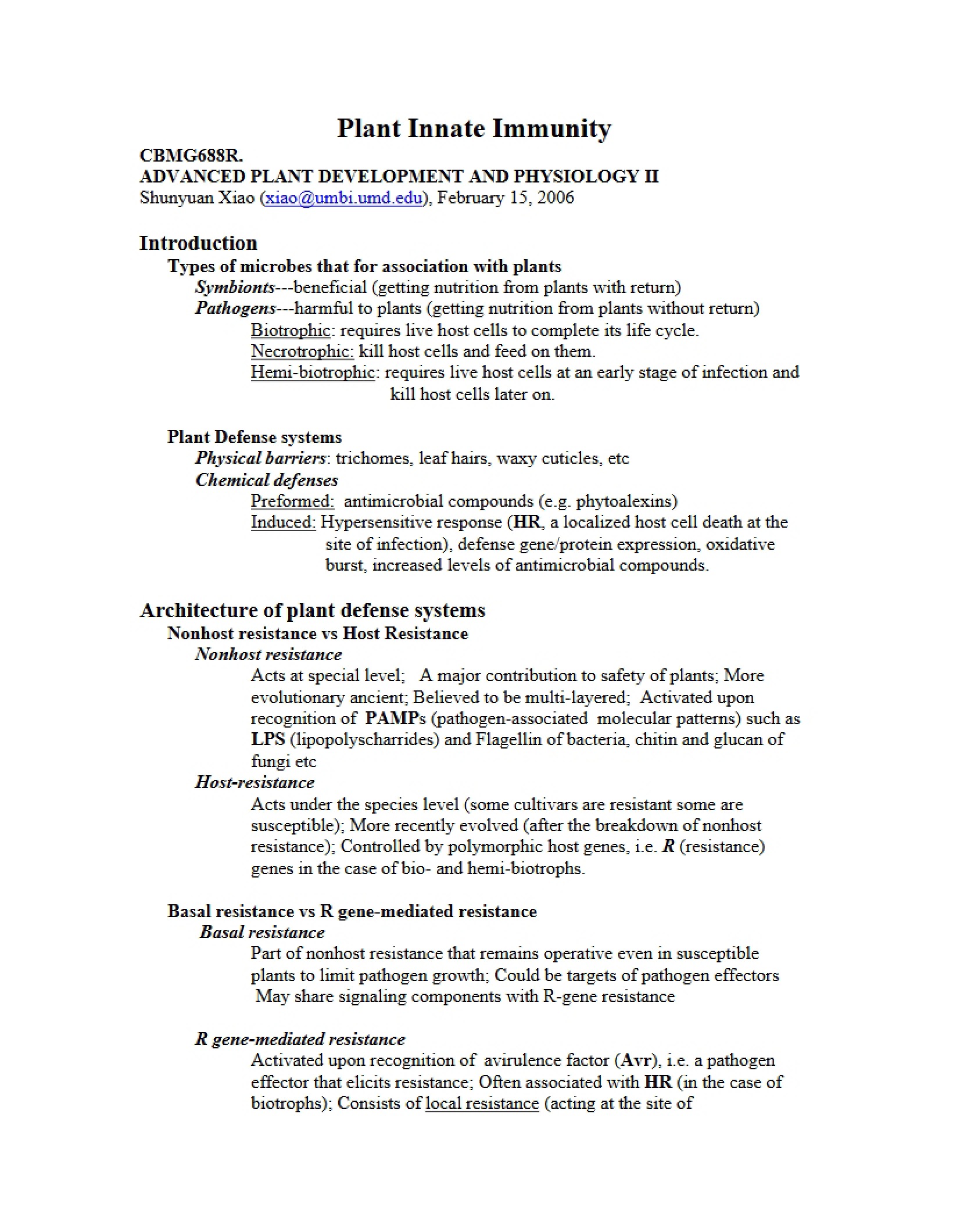 Immunity Plant Innate
