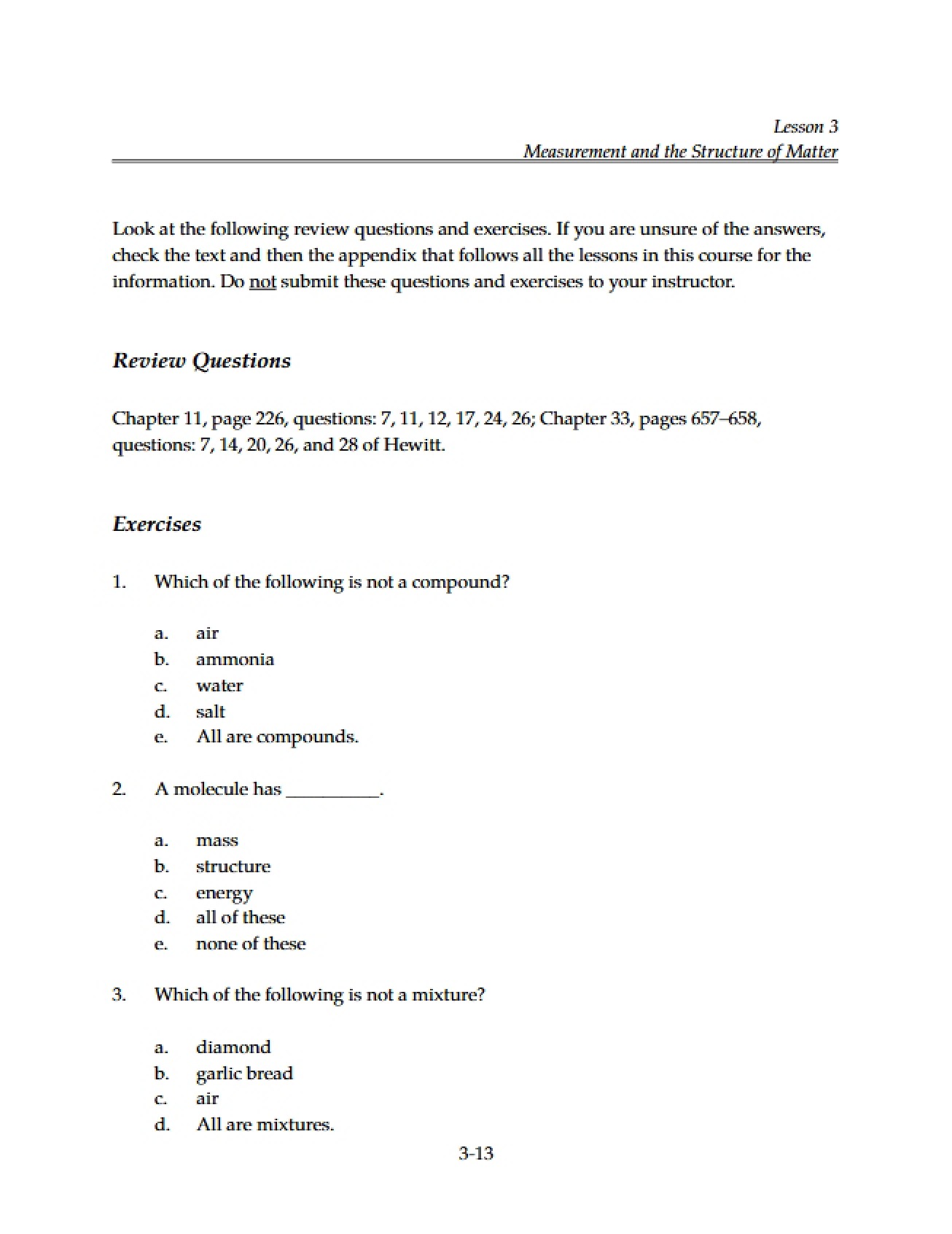 Matter Structure and Measurement