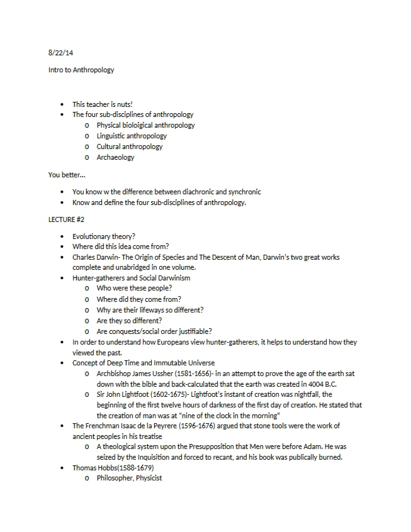 Anthropology Lecture 2