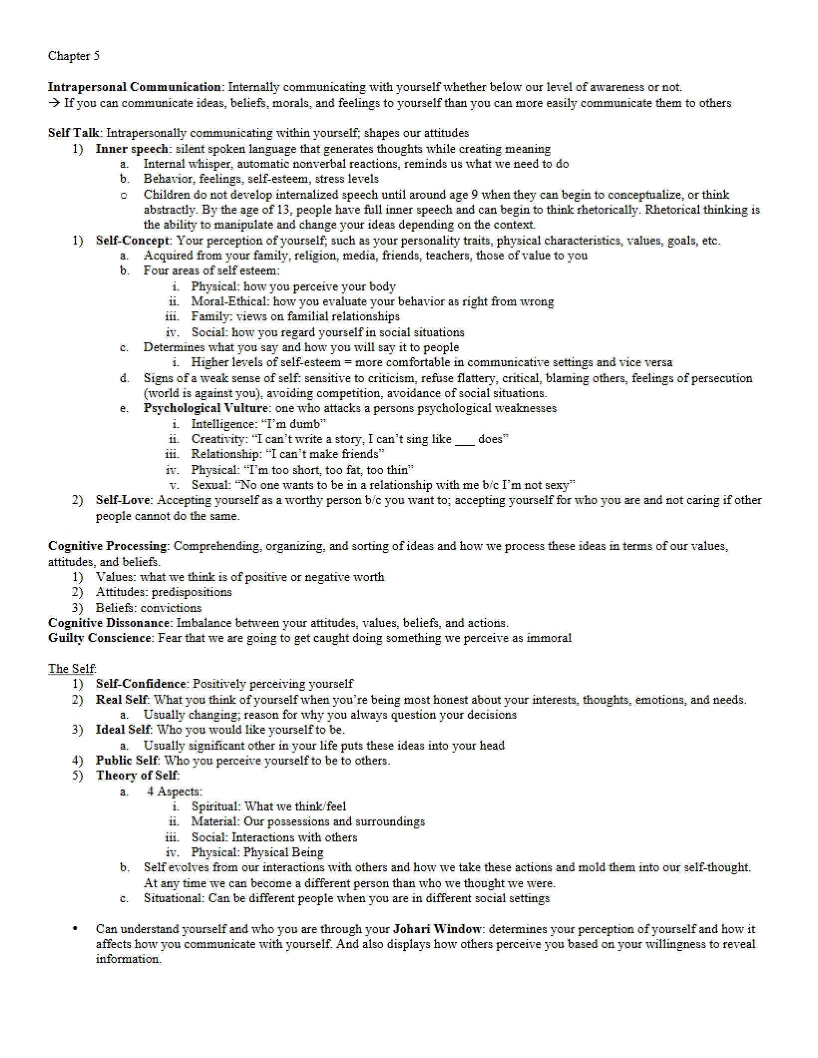 COMM 107 Chapter 05 Notes