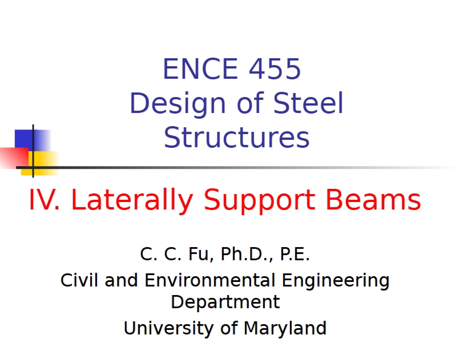 Laterally Supported Beams