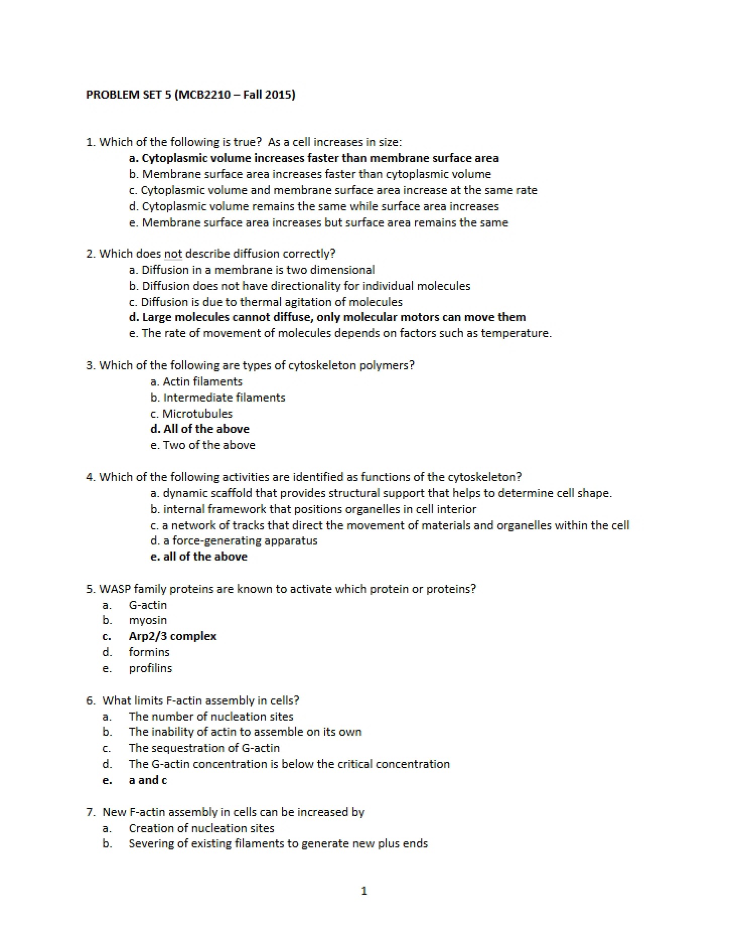 Key Set 5 Problems