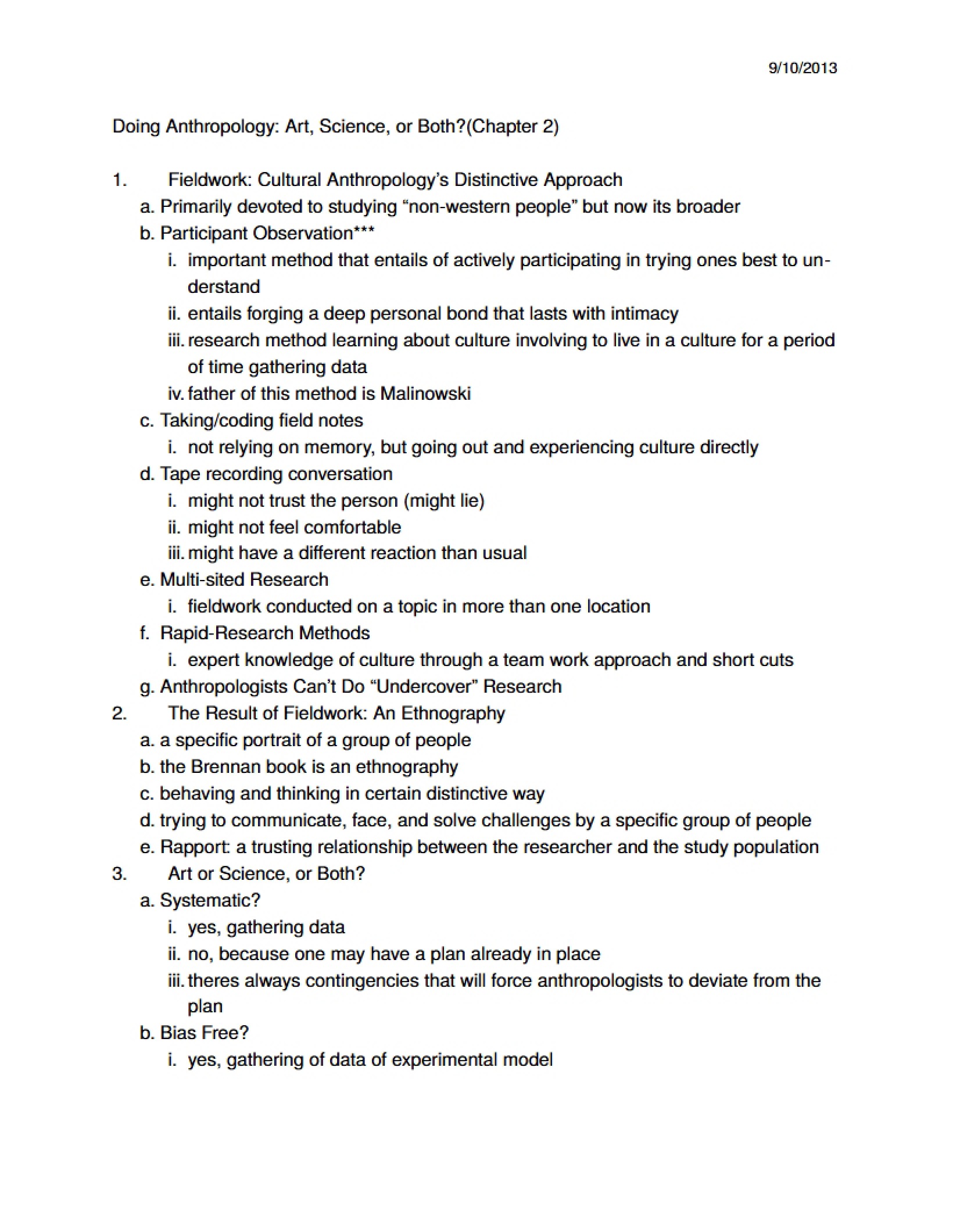 Third Lecture Notes