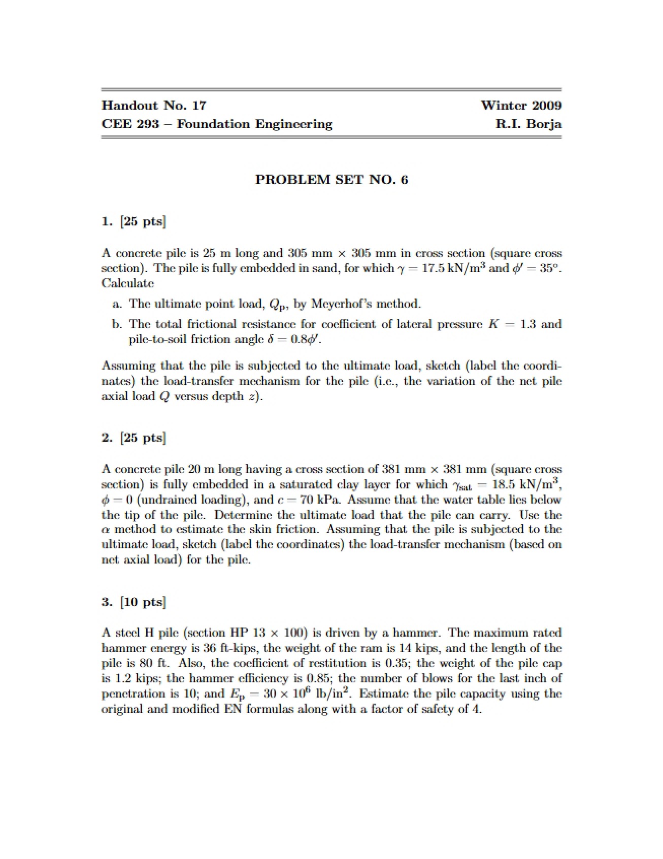 Handout No. 17