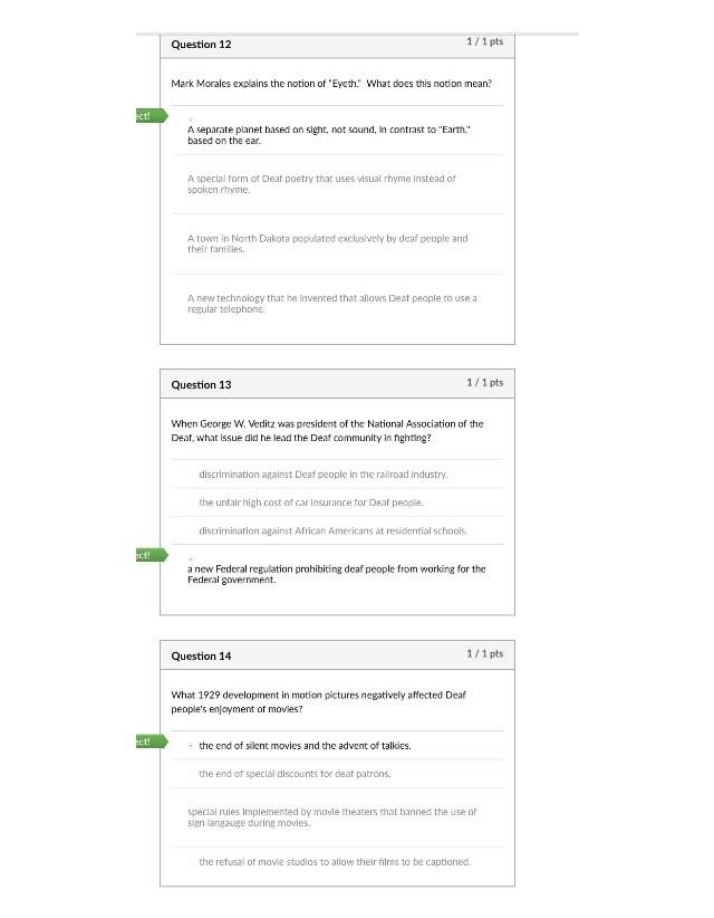 Deaf Culture and History Quiz Questions